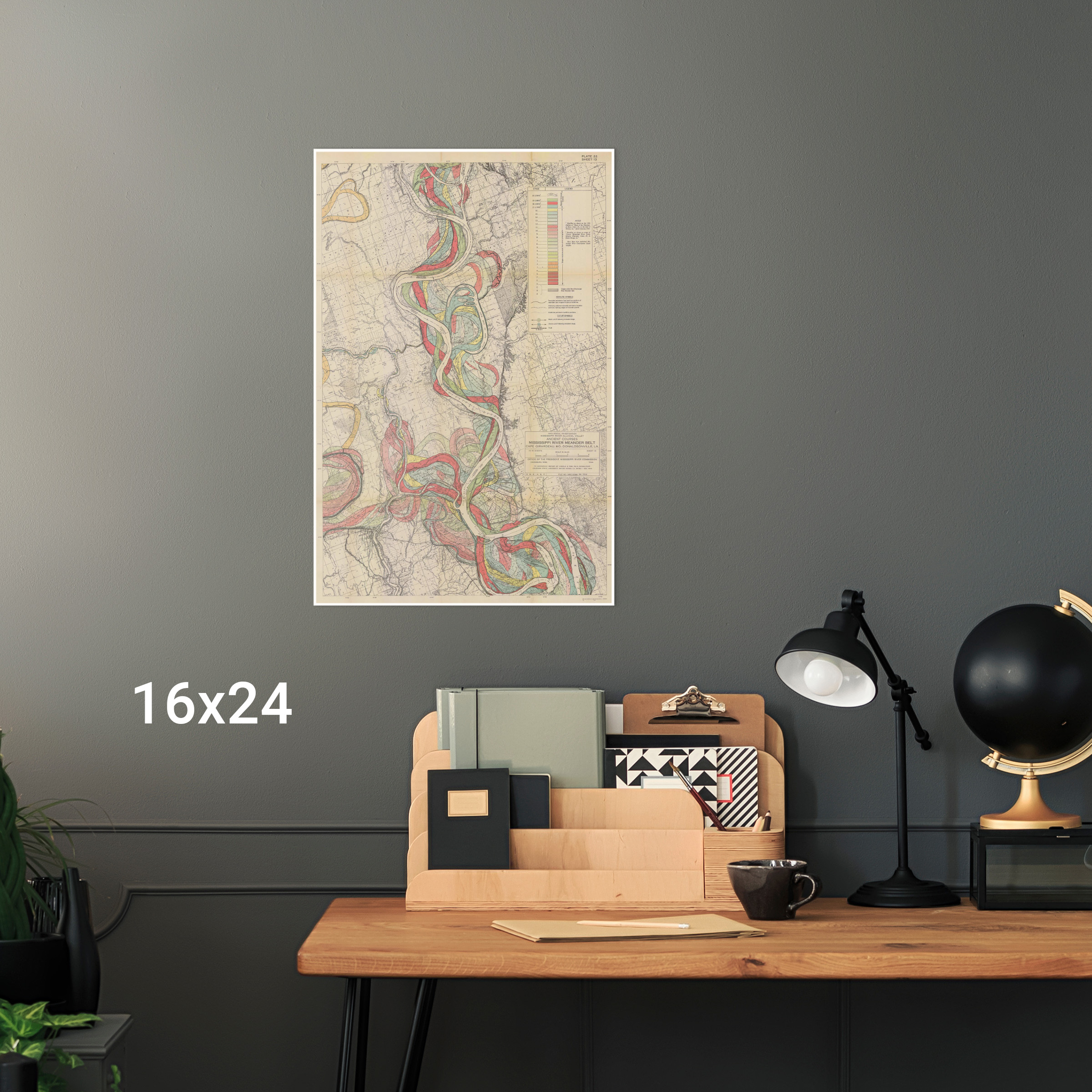 Mississippi Flussmäandergürtel, geologische Karte von Harold Fisk, 1944- 13 von 15 - Bild 10 von 11