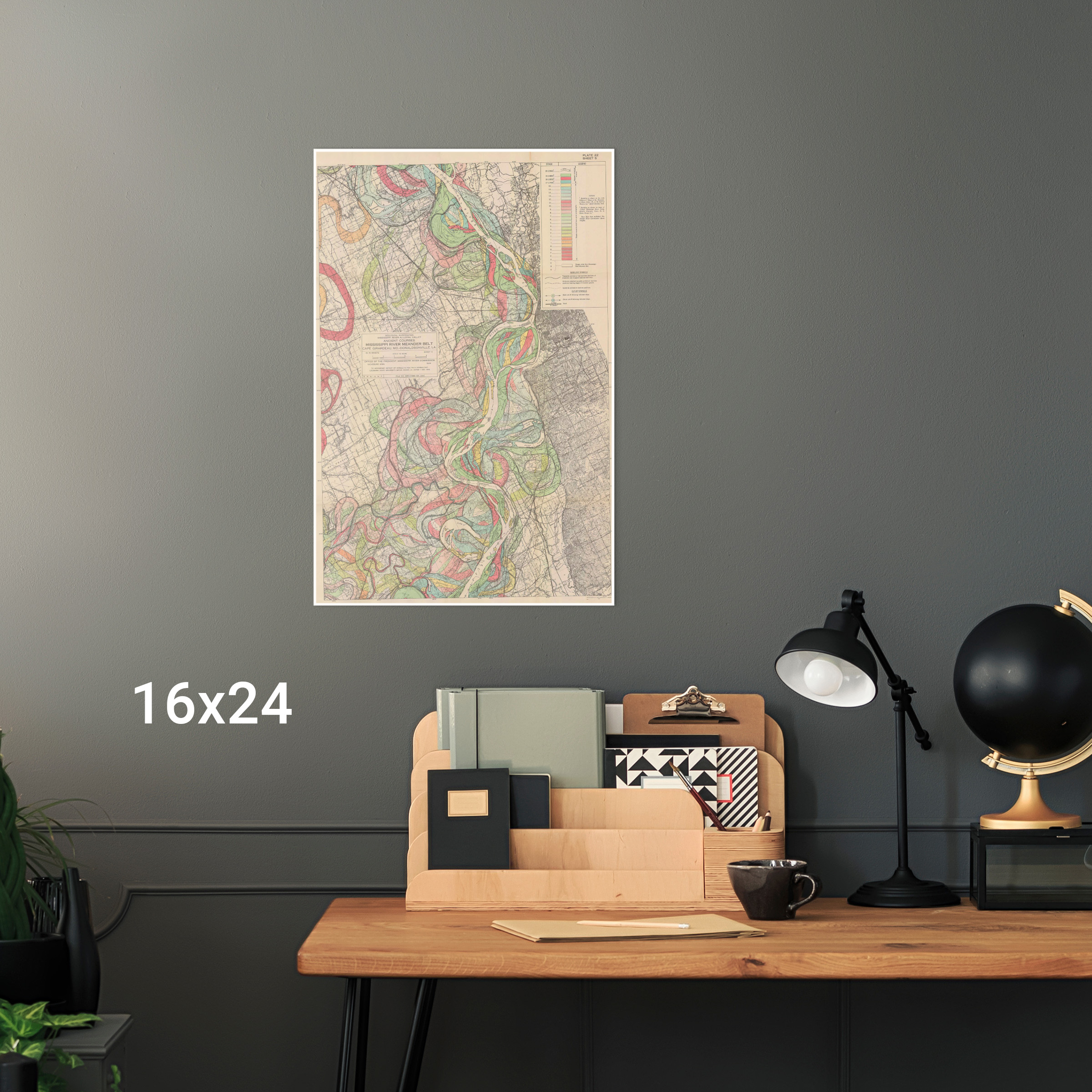 Mississippi Flussmäandergürtel, geologische Karte von Harold Fisk, 1944 - 5 von 15 - Bild 10 von 11